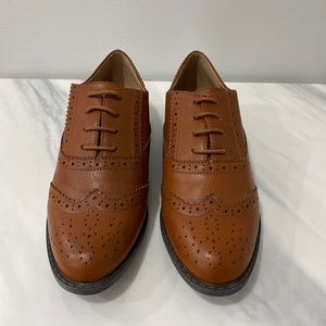 ASOS Design Manic Flat Brogues Brown Dress Shoes